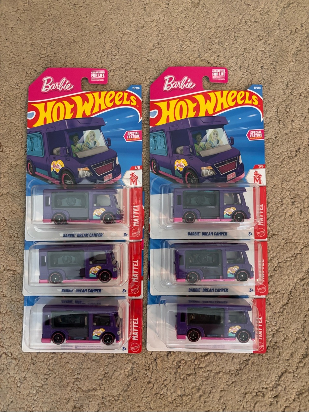 Barbie Hot Wheels - Purple Dream Camper Toy Vehicle lot of 6